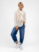 Cashmere By Kate Knitwear One Size Cashmere By Kate V Neck Oversize Sweater In Soft Cream