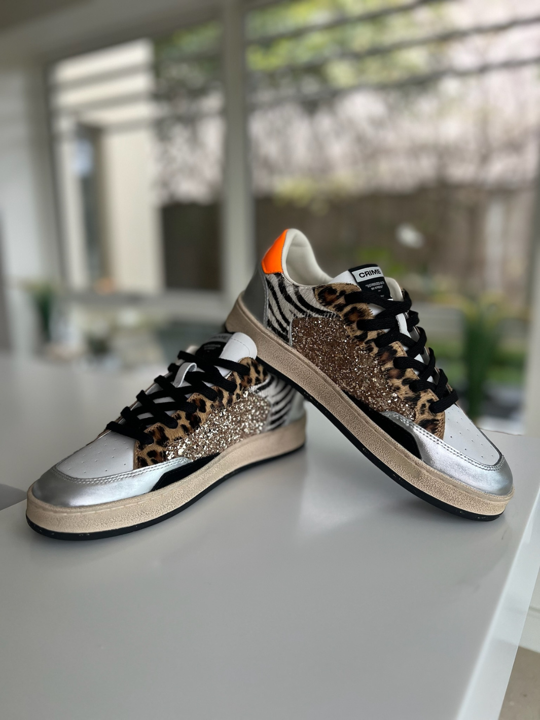 Crime London Footwear Chelsea Jungle Fever Crime Sneaker runner runners spring summer winter autumn diffusion by Kate orange print laces black