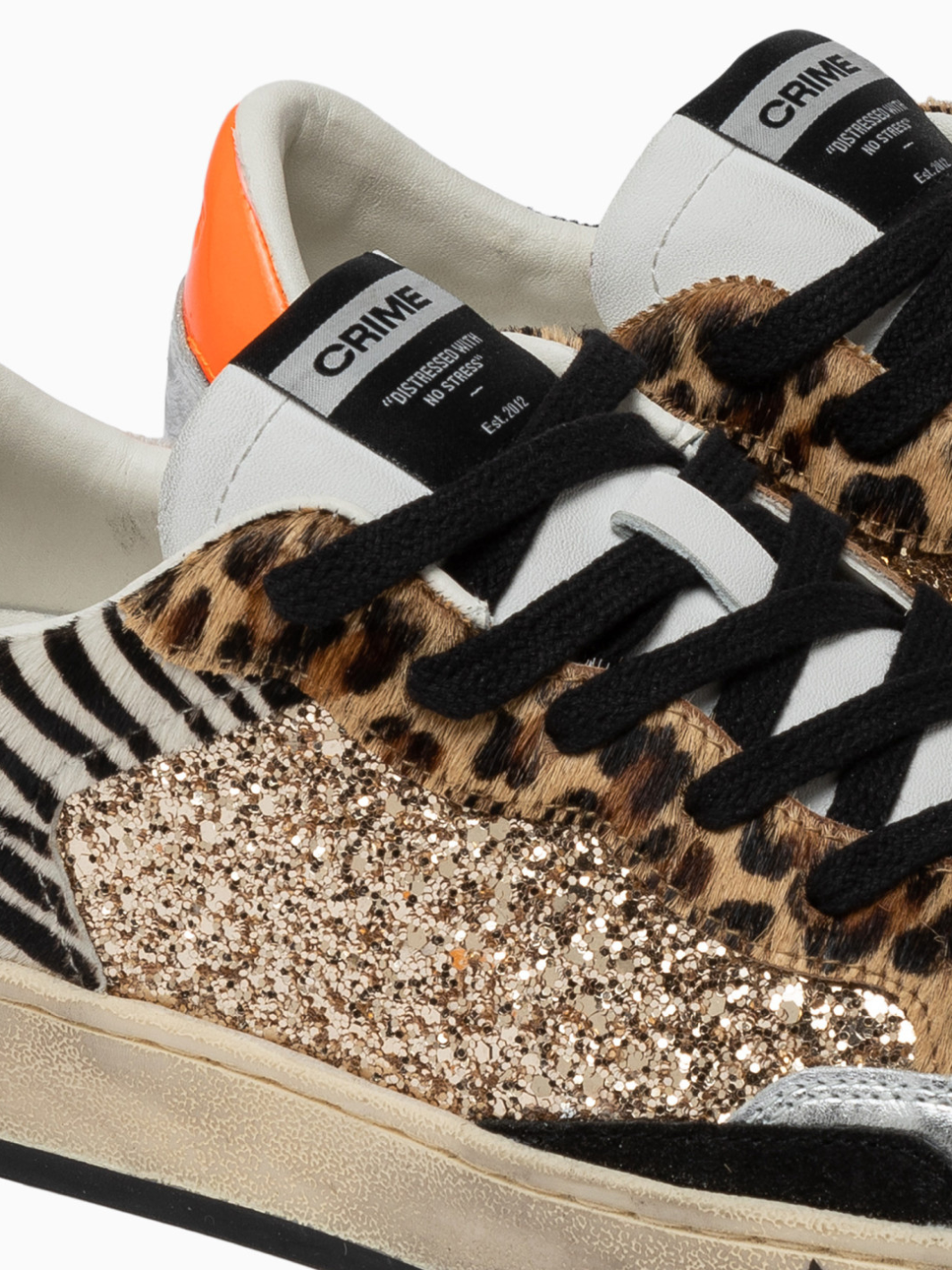 Crime London Footwear Chelsea Jungle Fever Crime Sneaker runner runners spring summer winter autumn diffusion by Kate orange print laces black