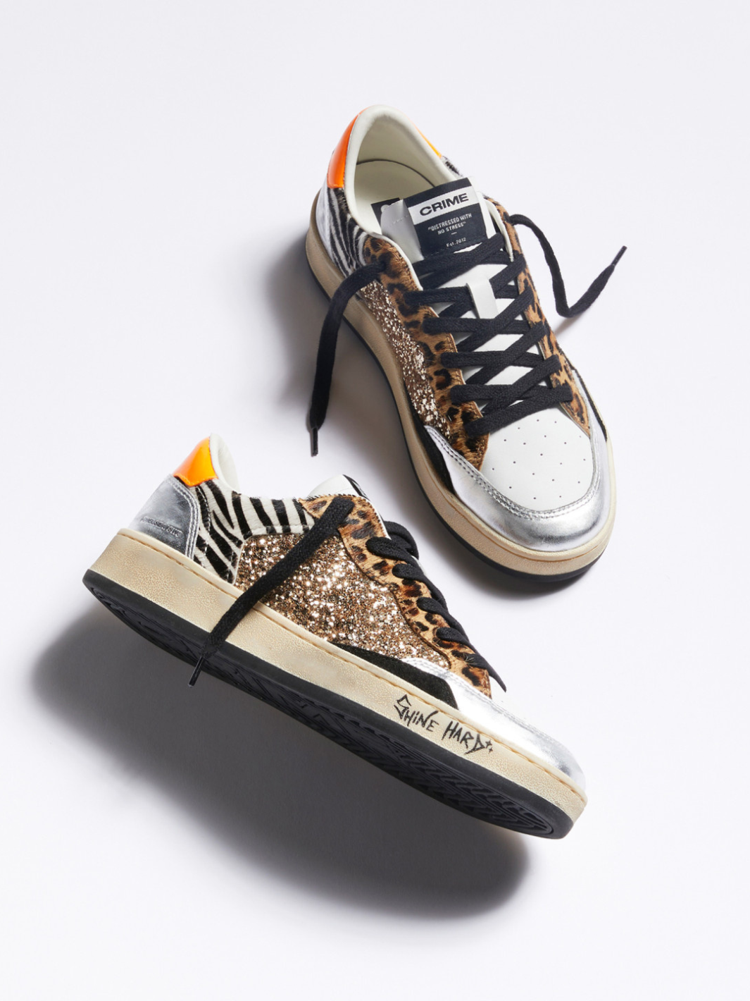 Crime London Footwear Chelsea Jungle Fever Crime Sneaker runner runners spring summer winter autumn diffusion by Kate orange print laces black