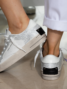 Crime London Sneakers Diamante Deluxe Sneakers In White From Crime London