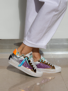 Crime london Sneakers Neon Orange And Turquoise Deluxe Sneakers In White From Crime London
