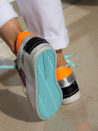 Crime london Sneakers Neon Orange And Turquoise Deluxe Sneakers In White From Crime London