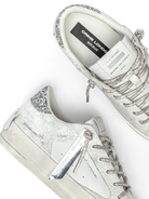 Crime london Sneakers White And Silver Delux Heel Sneaker From Crime London