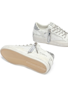 Crime london Sneakers White And Silver Delux Heel Sneaker From Crime London