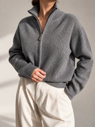 Diffusion by Kate Cardigan Romy Pure Wool Zip Cardigan in Carbon Grey