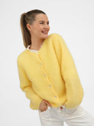 Diffusion by Kate Cardigan One Size Sophie Mohair Cardigan in Buttercup Yellow