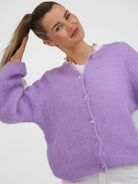 Diffusion by Kate Cardigan One Size Sophie Mohair Cardigan in Lilac