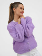 Diffusion by Kate Cardigan One Size Sophie Mohair Cardigan in Lilac