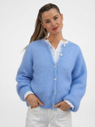 Diffusion by Kate Cardigan One Size Sophie Mohair Cardigan in Sky Blue