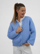 Diffusion by Kate Cardigan One Size Sophie Mohair Cardigan in Sky Blue