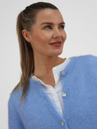 Diffusion by Kate Cardigan One Size Sophie Mohair Cardigan in Sky Blue
