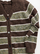 Diffusion by Kate Cardigan Striped Oversize Cardigan in Coffee/Olive Green