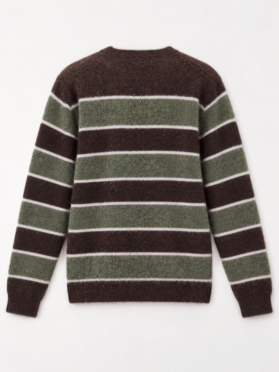 Diffusion by Kate Cardigan One Size Striped Oversize Cardigan in Coffee/Olive Green