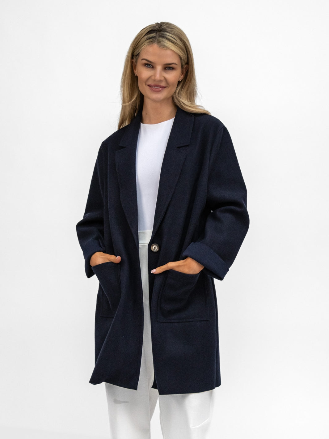 Diffusion By Kate Coat Car Coat In Navy From Diffusion By Kate