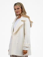 Diffusion By Kate Coat Double Breasted Scuba Jacket in Soft Cream From Diffusion By Kate