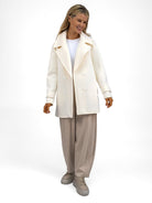 Diffusion By Kate Coat Double Breasted Scuba Jacket in Soft Cream From Diffusion By Kate