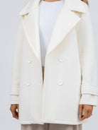 Diffusion By Kate Coat Double Breasted Scuba Jacket in Soft Cream From Diffusion By Kate