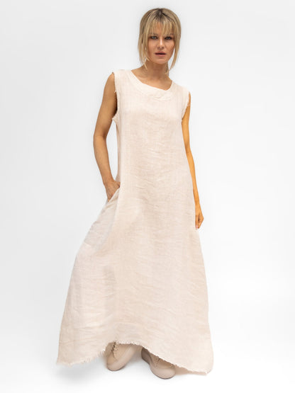 Diffusion by Kate Dress One Size Linen Dress in Sand