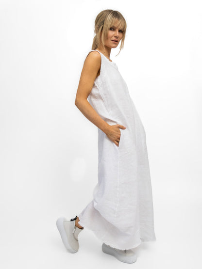 Diffusion by Kate Dress One Size Linen Dress in White