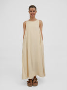 Diffusion by Kate Dress One Size Robin Linen Mix Dress in Vanilla