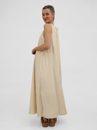 Diffusion by Kate Dress One Size Robin Linen Mix Dress in Vanilla