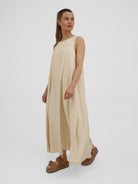 Diffusion by Kate Dress One Size Robin Linen Mix Dress in Vanilla