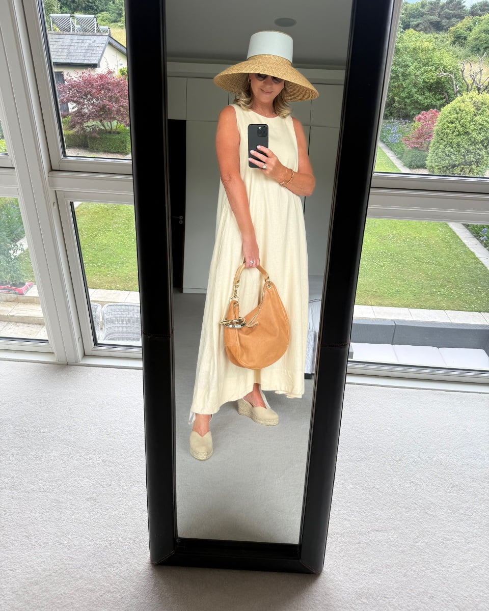 Diffusion by Kate Dress One Size Robin Linen Mix Dress in Vanilla