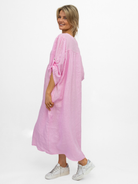 Diffusion By Kate Dress One Size Wendy Linen Dress In Pink