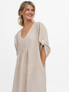 Diffusion By Kate Dress One Size Wendy Linen Dress In Sand