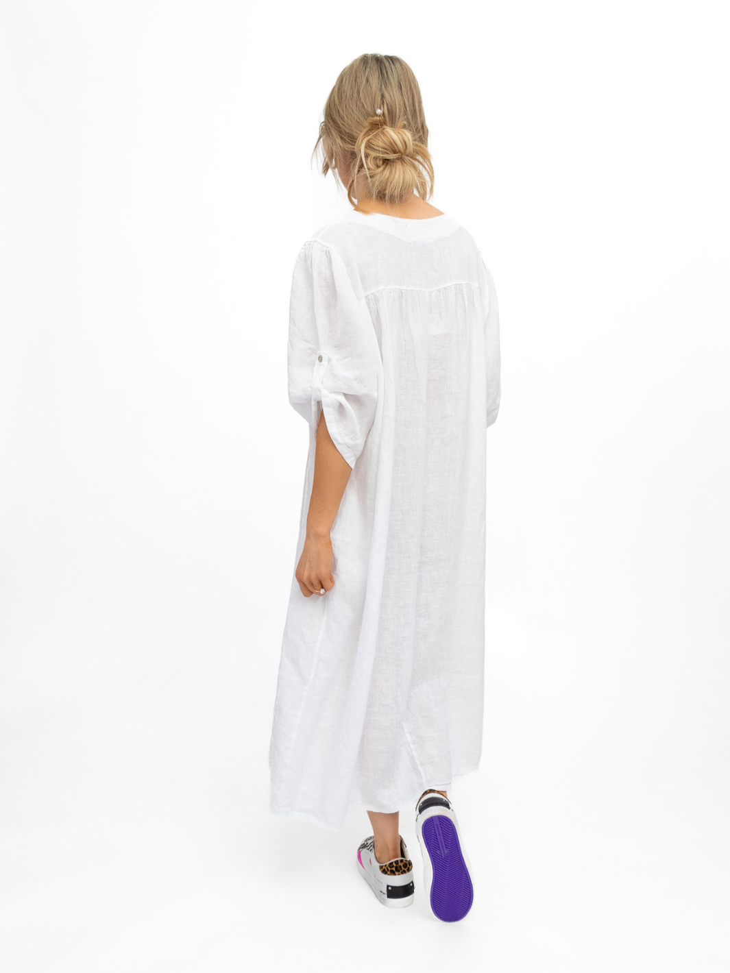 Diffusion By Kate Dress One Size Wendy Linen Dress In White