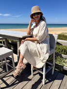 Diffusion By Kate Dress One Size Willow Linen Dress In Sand