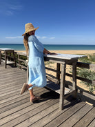 Diffusion By Kate Dress One Size Willow Linen Dress In Sky Blue