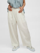 Diffusion by Kate Frankie Pure Linen Pants in Ecru