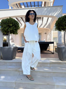 Diffusion by Kate Frankie Pure Linen Pants in White