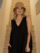 Diffusion By Kate Jumpsuit One Size Linen Jumpsuit In Black