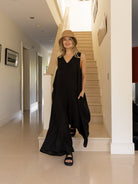 Diffusion By Kate Jumpsuit One Size Linen Jumpsuit In Black