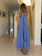 Diffusion By Kate Jumpsuit One Size Linen Jumpsuit In Cornflower Blue