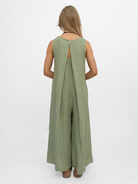 Diffusion By Kate Jumpsuit One Size Linen Jumpsuit In Soft Khaki