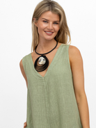 Diffusion By Kate Jumpsuit One Size Linen Jumpsuit In Soft Khaki