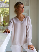 Diffusion by Kate Knitwear One Size Sienna V Neck Knit Sweater in Sand