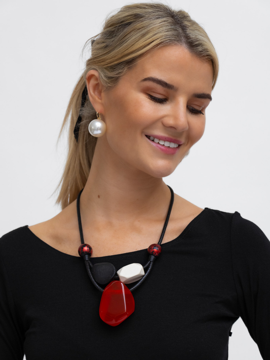 Diffusion By Kate Necklace One Size Large Red Stone Necklace