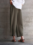 Diffusion by Kate Pants Frankie Pure Linen Pants in Olive Green