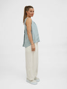 Diffusion by Kate Pants Frankie Pure Linen Wide-Leg Pants in Ecru