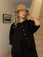 Diffusion by Kate Shirt One Size Chloe Linen Shirt In Black