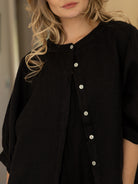 Diffusion by Kate Shirt One Size Chloe Linen Shirt In Black