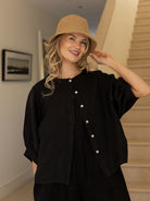 Diffusion by Kate Shirt One Size Chloe Linen Shirt In Black