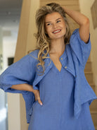 Diffusion by Kate Shirt One Size Chloe Linen Shirt In Cornflower Blue