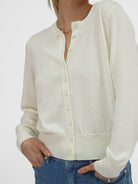 Diffusion by Kate Sweater One Size Ashley Cardigan in Cream