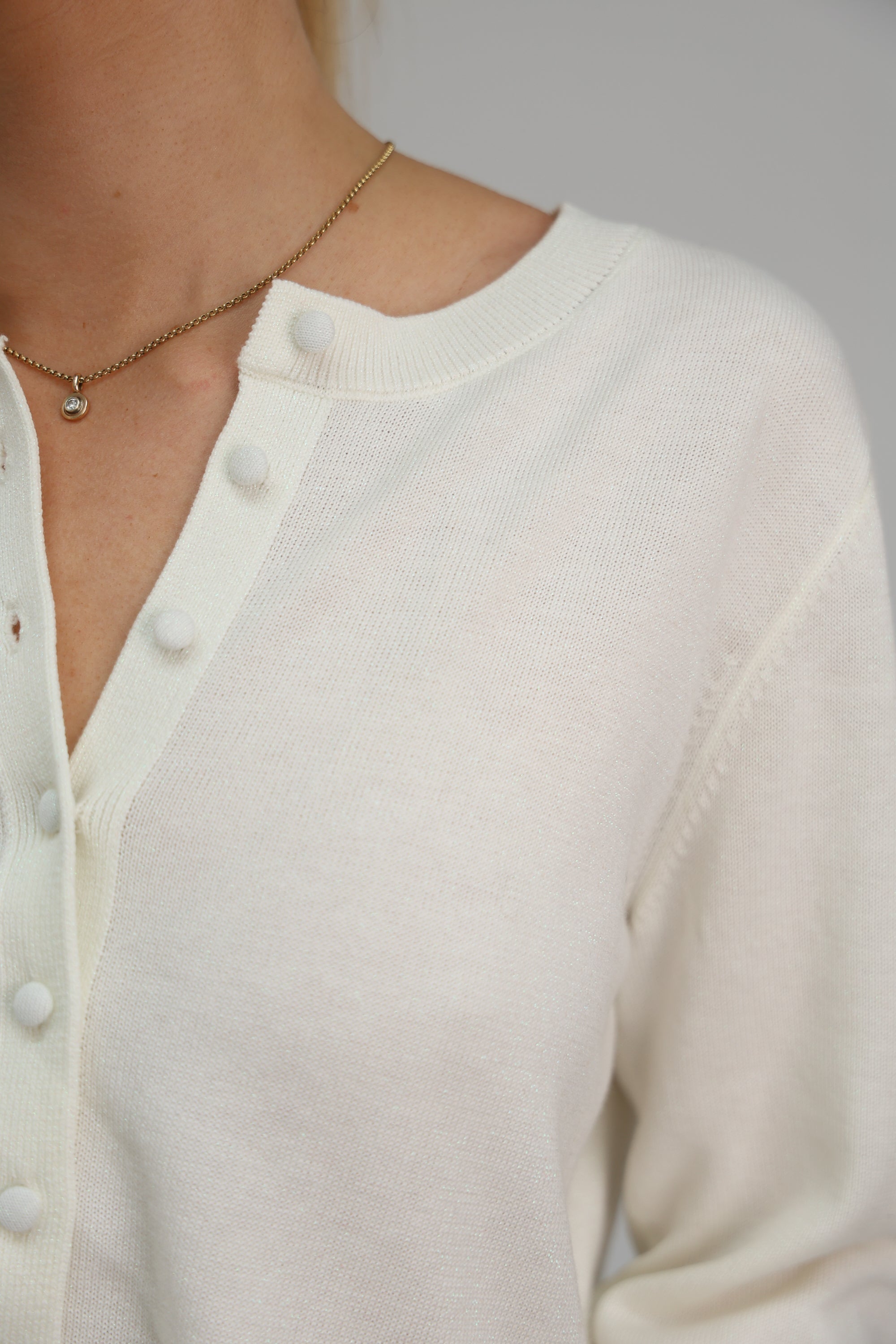 Diffusion by Kate Sweater One Size Ashley Cardigan in Cream